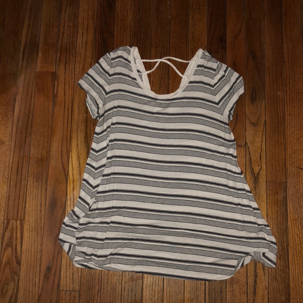 black and white shirt